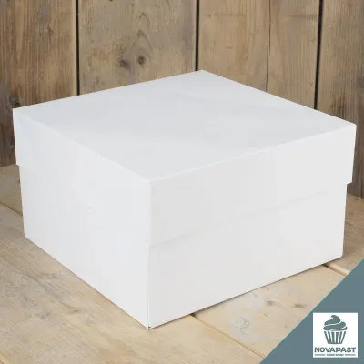 "FunCakes Caja de Tarta Blanca con Tapa 28x28x15cm: Perfecta para tus Creaciones"