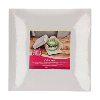 Caja Tarta Blanca FunCakes 40x40x15 cm con Tapa