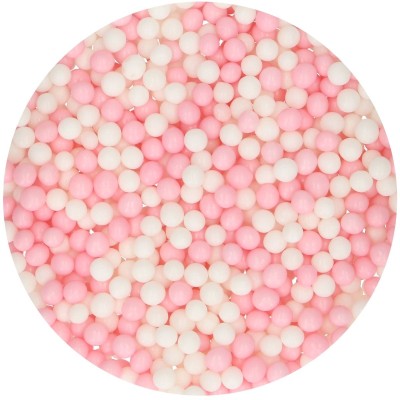 Soft Sugar Pearls "White & Pink" - 60g | FUNCAKES