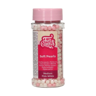 Soft Sugar Pearls "White & Pink" - 60g | FUNCAKES