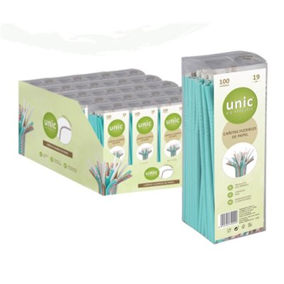 SN BOX OF 100 FLEXIBLE PAPER STRAWS