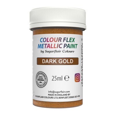 SUGARFLAIR 25 GR JAR DARK GOLD METALLIC PAINT