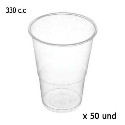 "Pack of 50 Unbreakable Reusable Plastic Cups 350ml"