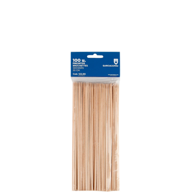 GDP BROCHETA PALILLO 20 CMS MADERA NAT. (100 UNDS)