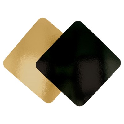 "GDP DOUBLE-USE GOLD/BLACK PASTRY BOX 28X28"