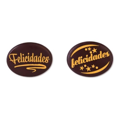 Plaquetas de Chocolate "Felicidades" MODECOR - Set de 48 piezas