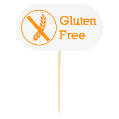 SET DE 100 MARCADORES "GLUTEN FREE" 8 CM BLANCO