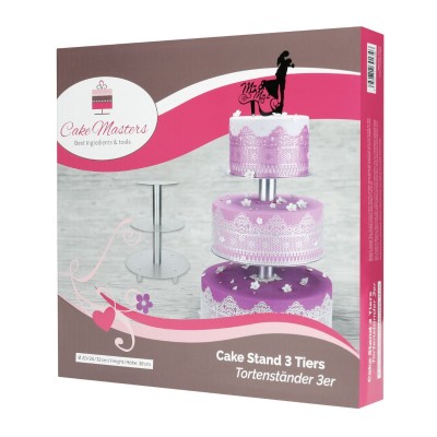 CAKE MASTERS EXPOSITOR 3 PISOS ALUMINIO 20/26/32CM