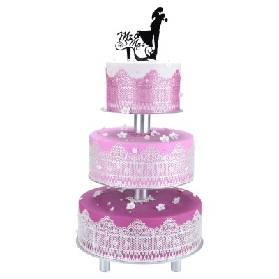 CAKE MASTERS EXPOSITOR 3 PISOS ALUMINIO 20/26/32CM