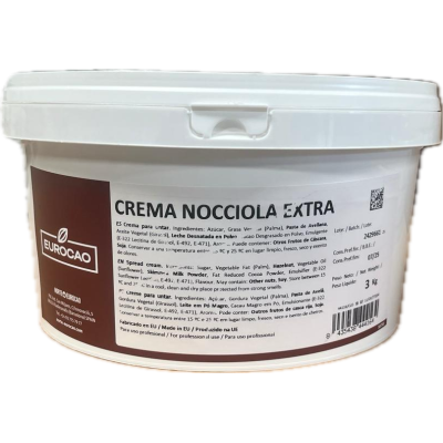 3 KG TUB EXTRA VELA HAZELNUT FLAVORED COCOA CREAM