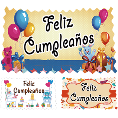 Letreros de oblea surtidos para cumpleaños felices