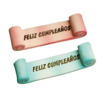 Letreros de azúcar "Feliz Cumpleaños" para tus pasteles