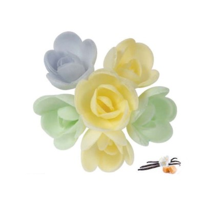 Mini Rosa Oblea Caramelo 30mm - Pack 72 unidades