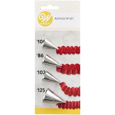 WILTON SET 4 BOQUILLAS PARA VOLANTES BLISTER