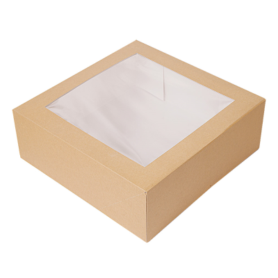 GDP CAJA KRAFT CON VENTANA PASTELERIA 30X30XH8 CM