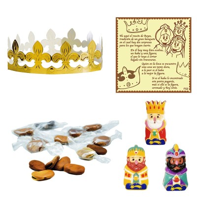 Set de Roscones de Reyes con Corona y Haba - 100 Unidades