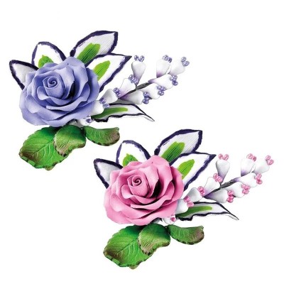 "SET OF 2 SUGAR BOUQUETS IN VIOLET AND PINK"