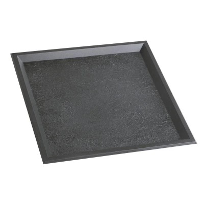 "GRAY SLATE PVC TRAY 25X24 CM FOR DISPLAY"