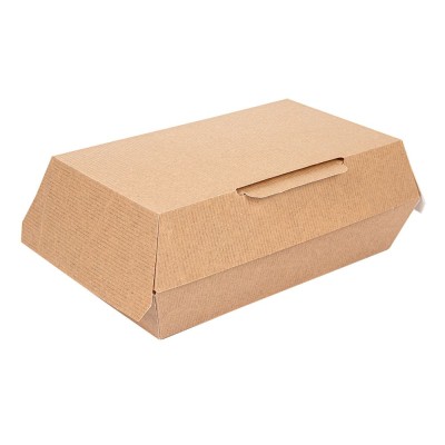 "SET OF 50 KRAFT LUNCH TAKE AWAY BOXES 19.5X11.5X6.5CM"