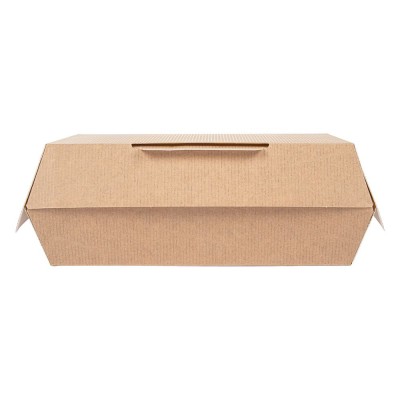 "SET OF 50 KRAFT LUNCH TAKE AWAY BOXES 19.5X11.5X6.5CM"