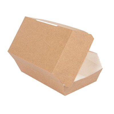 "SET OF 50 KRAFT LUNCH TAKE AWAY BOXES 19.5X11.5X6.5CM"