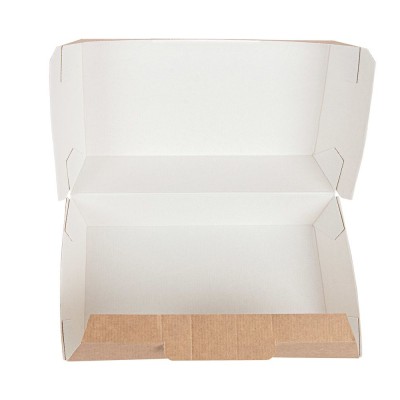 "SET OF 50 KRAFT LUNCH TAKE AWAY BOXES 19.5X11.5X6.5CM"