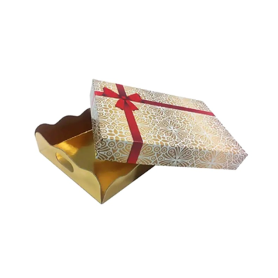 "BOX LID+BASE GOLD BOW 'REF. 4' 210x140x50 MM"