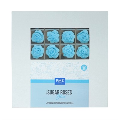 PME Set de 36 Rosas de Azúcar Azul 4 cm - Elegancia Dulce