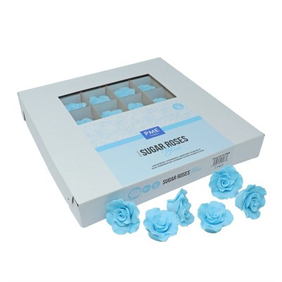 PME Set de 36 Rosas de Azúcar Azul 4 cm - Elegancia Dulce