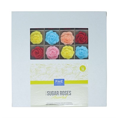 Assorted Edible Sugar Roses Set - 36 Pieces by PME