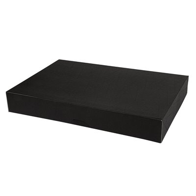 CAJA/BANDEJA PLANA + TAPA NEGRA 28X42X6H CM