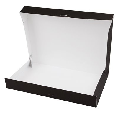 CAJA/BANDEJA PLANA + TAPA NEGRA 28X42X6H CM