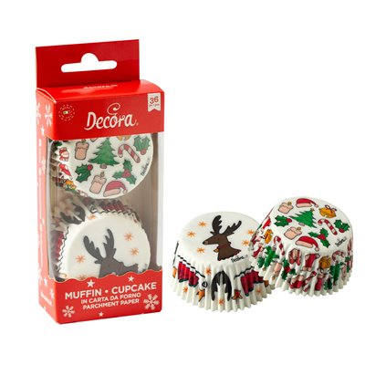 DECORA SET 36 CAPSULAS NAVIDAD RENO 50X32MM