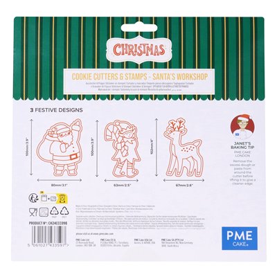 PME SET 3 CORTADORES MARCADORES CHRISTMAS 7X10CM