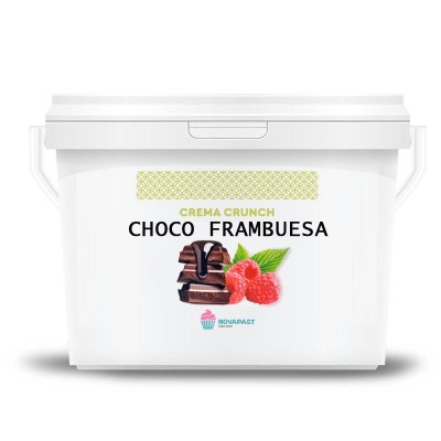 "Deliciosa Crema Crunch de Chocolate con Frambuesa - Cubo de 3 Kgs"