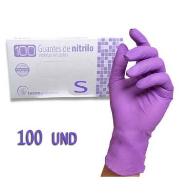 VP CAJA DE 100 GUANTES VIOLETAS DE NITRILO TALLA S