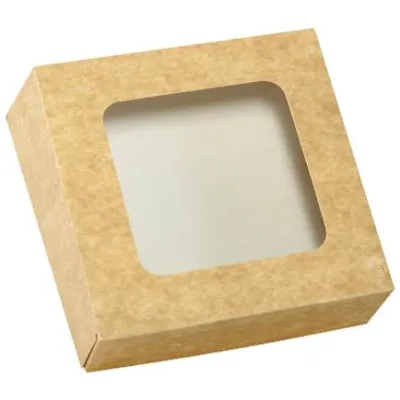 "Caja Kraft para Pastelería con Ventana 10.5x10.5x5 cm - Unidad"