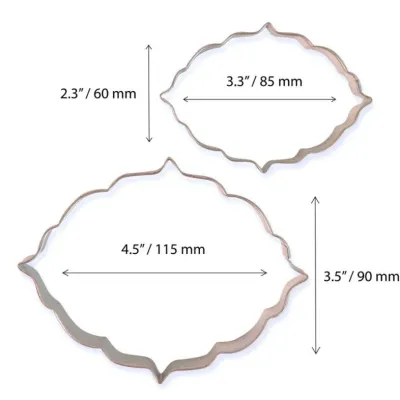 "Juego de 2 Cortadores Metálicos Oval Punta PME - Herramienta Esencial de Pastelería"