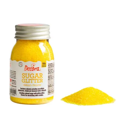 "Decora tus Postres con Azúcar Brillante Cristal Amarillo (100 gr)"