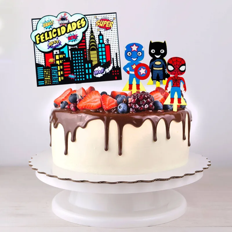 Topper superhéroe - Decoración personalizada pastel