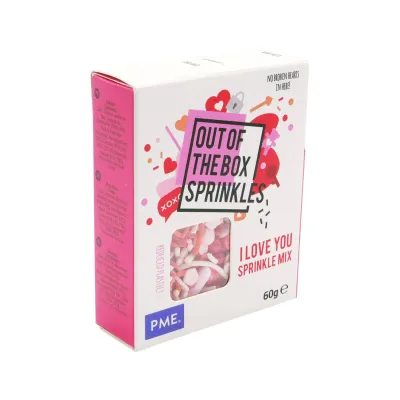 "Mezcla de Sprinkles PME I Love You - Caja de 60 gramos"